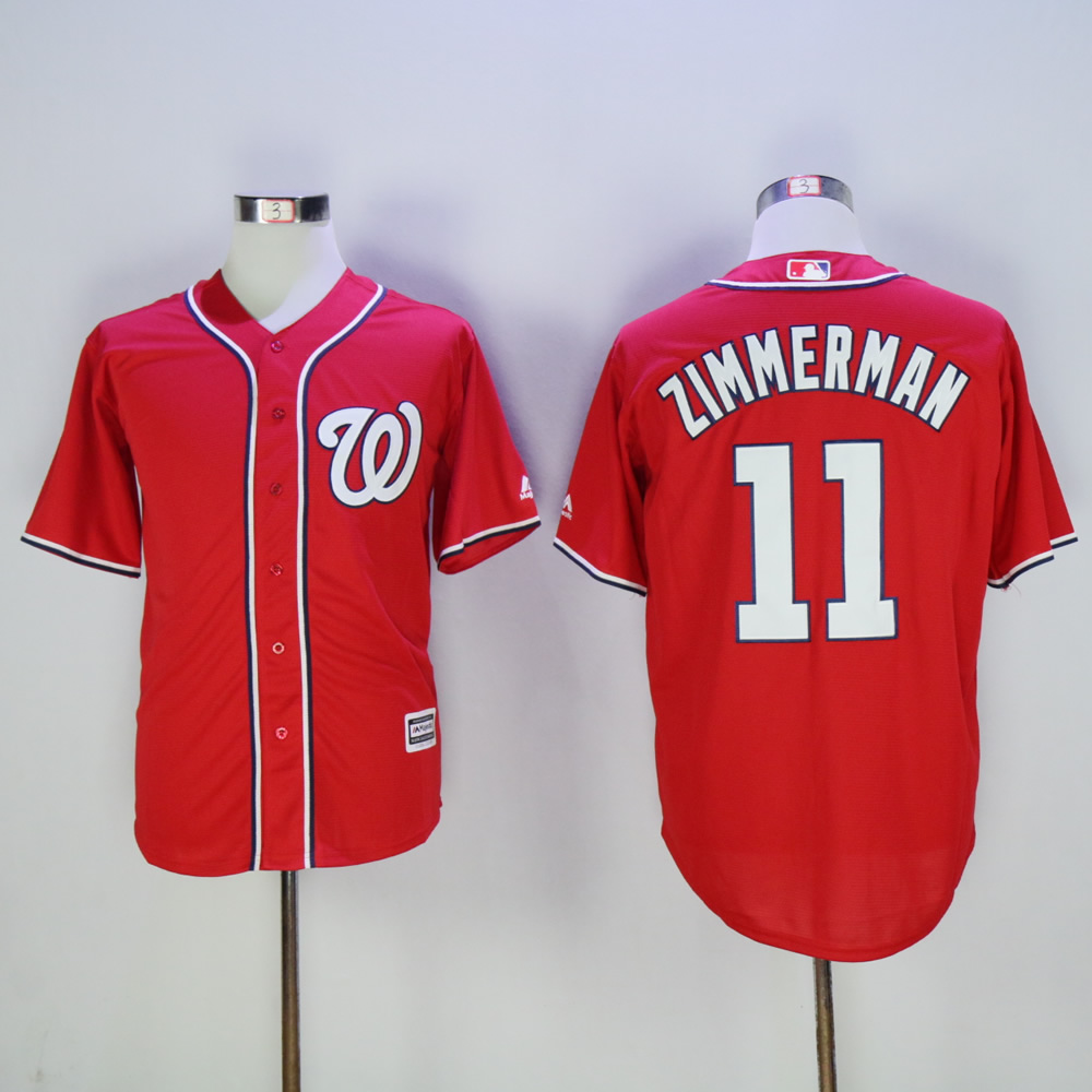 Men Washington Nationals 11 Zimmerman Red MLB Jerseys